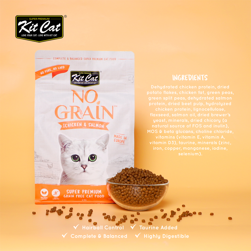 Kit Cat No Grain Dry Cat Food Chicken Salmon Super Paws