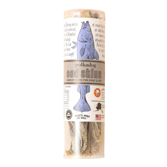 Polkadog Cod Skin Jerky Tube [2 Sizes]