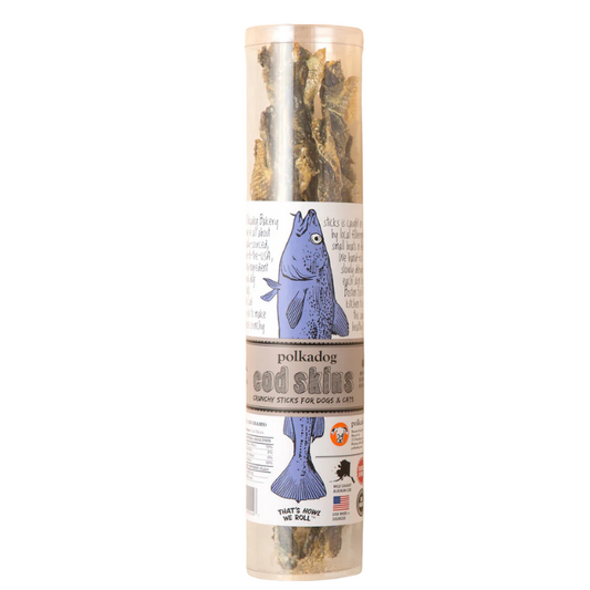 Polkadog Cod Skin Jerky Tube [2 Sizes]