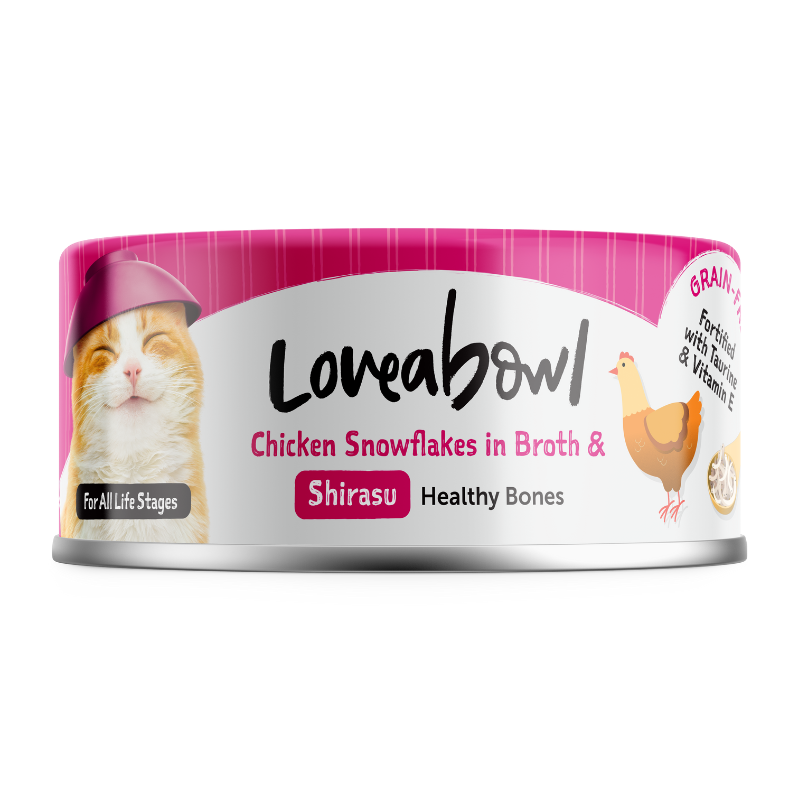 Loveabowl Chicken Snowflakes In Broth With Shirasu Canned Cat Food - 70g