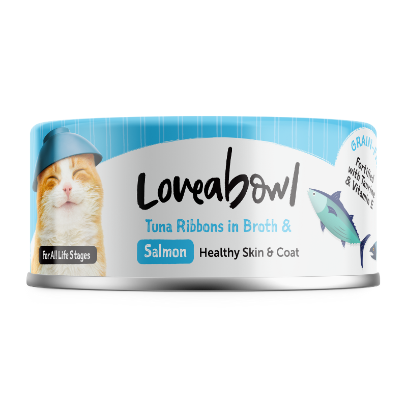 Loveabowl Tuna Ribbons In Broth With Salmon Canned Cat Food - 70g