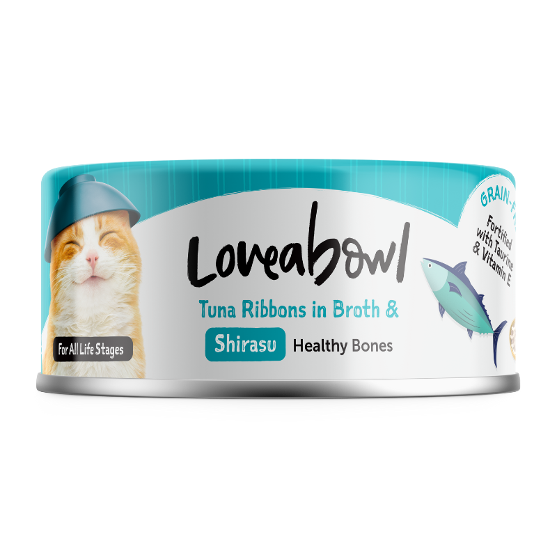 Loveabowl Tuna Ribbons In Broth With Shirasu Canned Cat Food - 70g