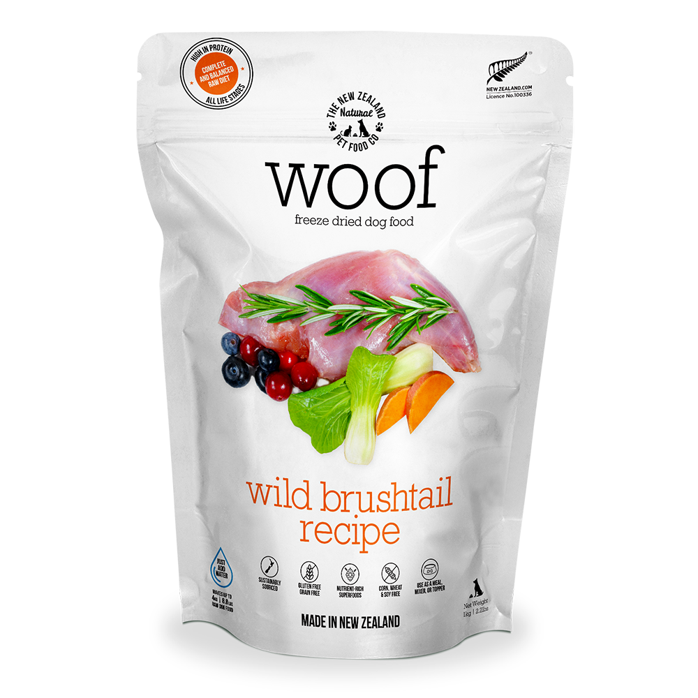 NZ Natural WOOF Freeze Dried Raw Wild Brushtail Dog Food [2 Sizes]