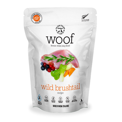 NZ Natural WOOF Freeze Dried Raw Wild Brushtail Dog Food [2 Sizes]