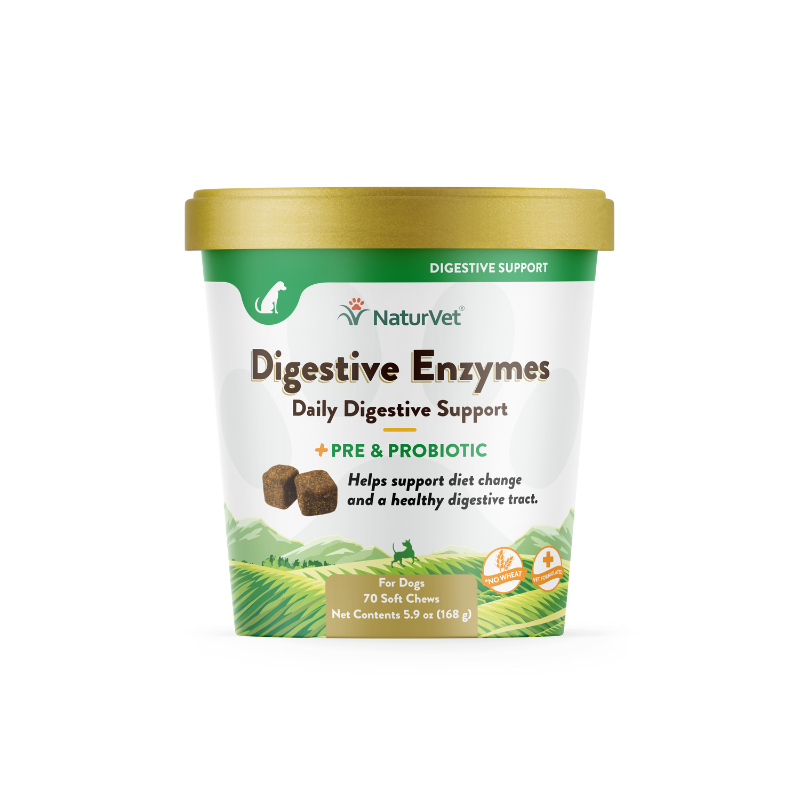 NaturVet Digestive Enzymes Plus Soft Chews with Probiotics & Prebiotics For Dogs - 70ct