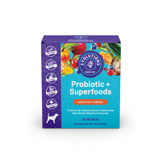 NaturVet Evolutions Probiotic Superfoods Digestive Powder For Dogs - 30 Sachets