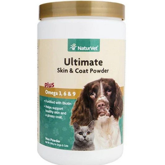 NaturVet Ultimate Skin & Coat Powder Plus Omega 3, 6 and 9 - 14oz