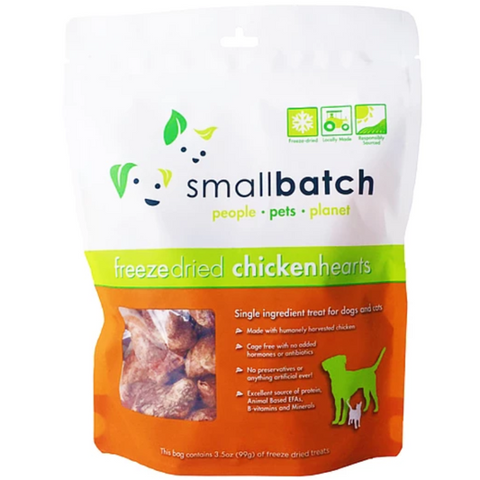 Smallbatch Freeze Dried Chicken Heart Treats For Cats & Dogs - 3.5oz