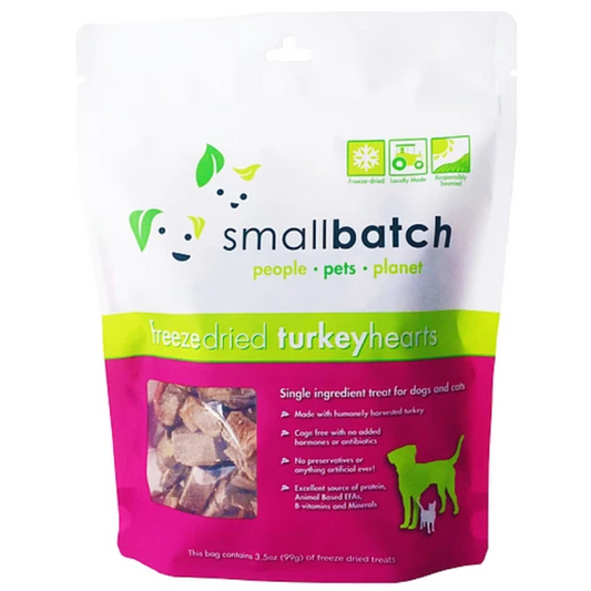 Smallbatch Freeze Dried Turkey Heart Treats For Cats & Dogs - 3.5oz