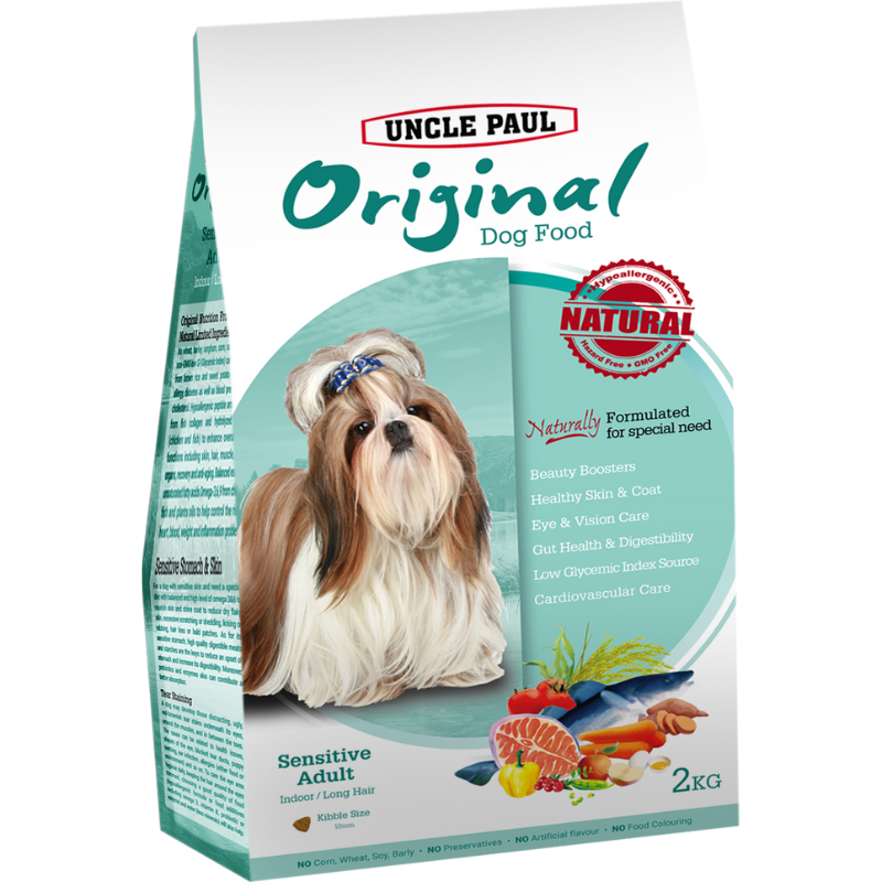 Uncle Paul Original Dog Food For Sensitive Adult Indoor/Long Hair [2 Sizes]