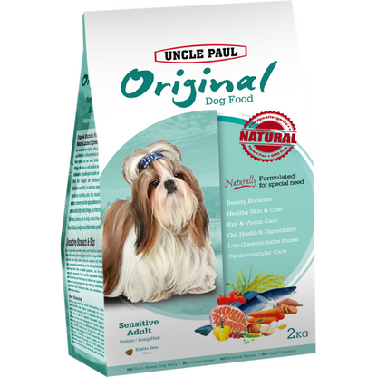 Uncle Paul Original Dog Food For Sensitive Adult Indoor/Long Hair [2 Sizes]