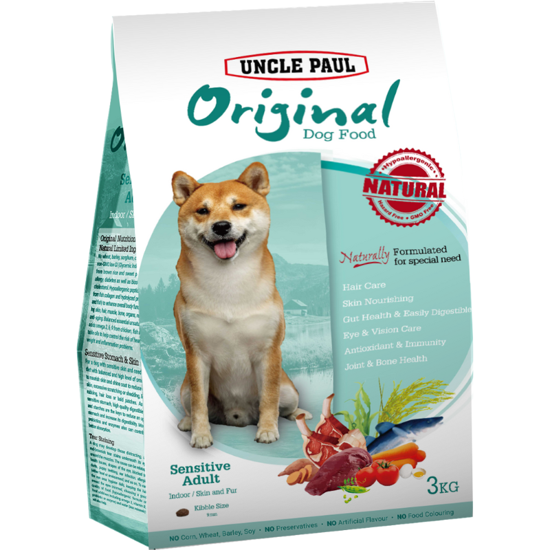 Uncle Paul Original Dog Food For Sensitive Adult Indoor/Skin & Fur [2 Sizes]