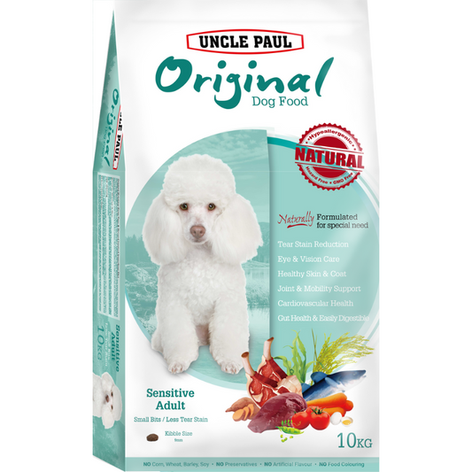 Uncle Paul Original Dog Food For Sensitive Adult Small Bits/ Less Tear Stain [2 Sizes]