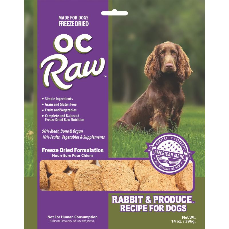 OC Raw Rabbit & Produce Grain-Free Freeze-Dried Raw Dog Food - 14oz