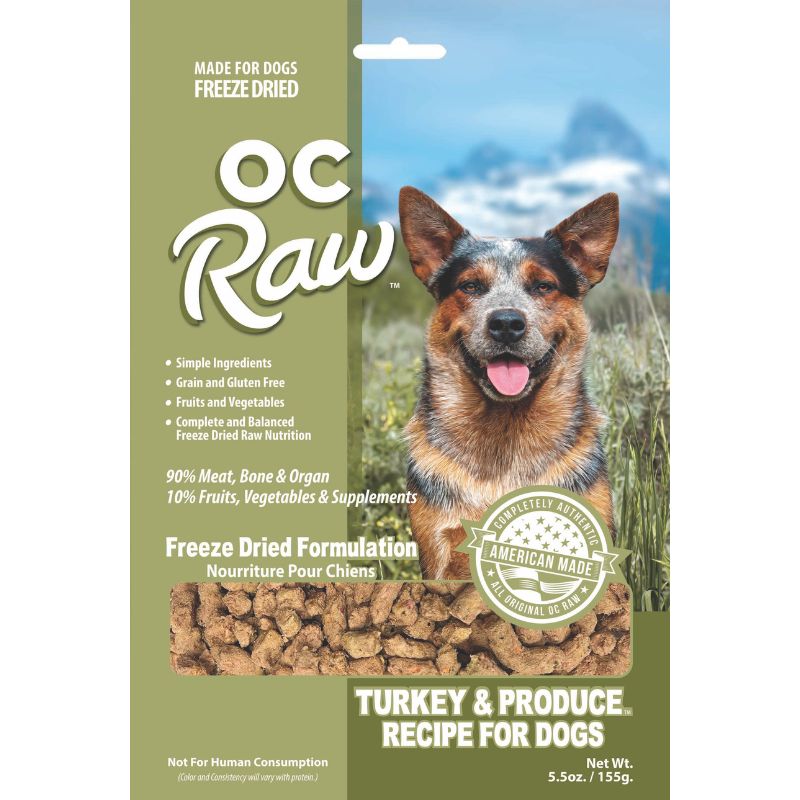 OC Raw Meaty Rox Turkey & Produce Grain-Free Freeze-Dried Raw Dog Food - 5.5oz