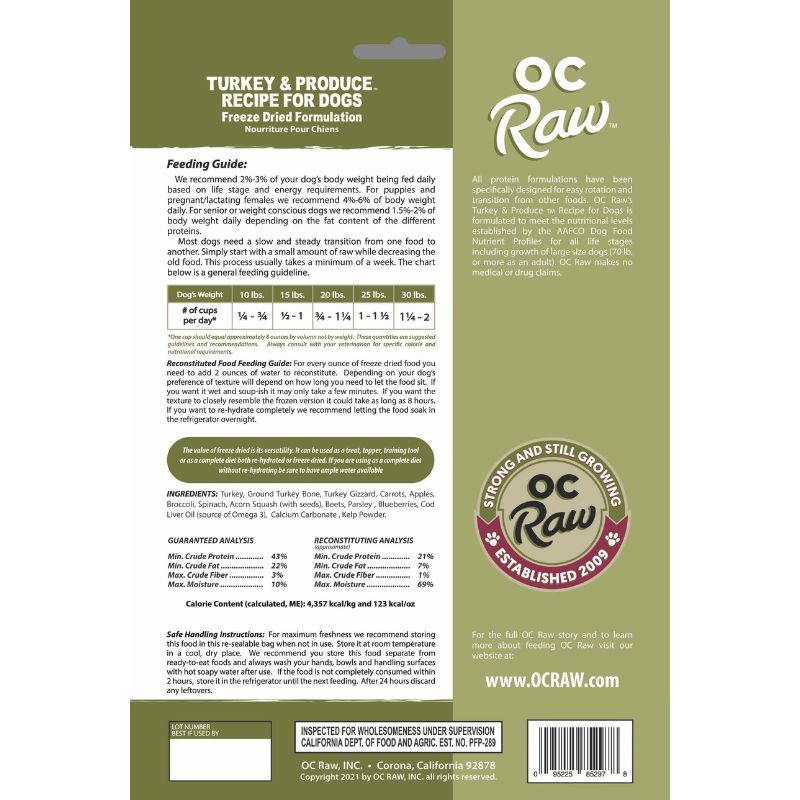 OC Raw Meaty Rox Turkey & Produce Grain-Free Freeze-Dried Raw Dog Food - 5.5oz