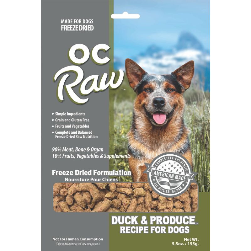 OC Raw Meaty Rox Duck & Produce Grain-Free Freeze-Dried Raw Dog Food - 5.5oz