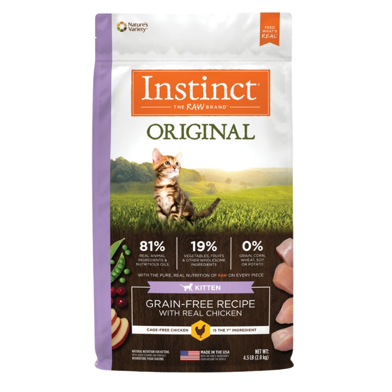 Instinct Original Kitten Grain-Free Recipe with Real Chicken Dry Cat Food - 4.5lb