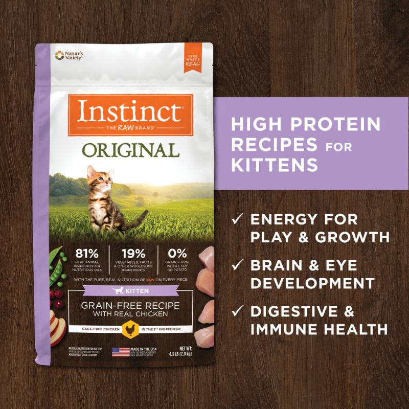 Instinct Original Kitten Grain-Free Recipe with Real Chicken Dry Cat Food - 4.5lb