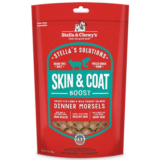 Stella & Chewy's Stella's Solutions Skin & Coat Boost Lamb & Salmon Grain-Free Freeze-Dried Raw Dog Food [2 Size]