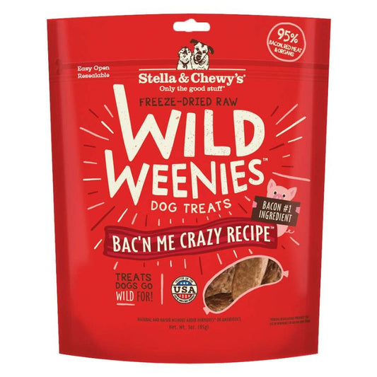 Stella & Chewy's Wild Weenies Bac'n Me Crazy Recipe Grain-Free Freeze-Dried Dog Treats - 3 oz