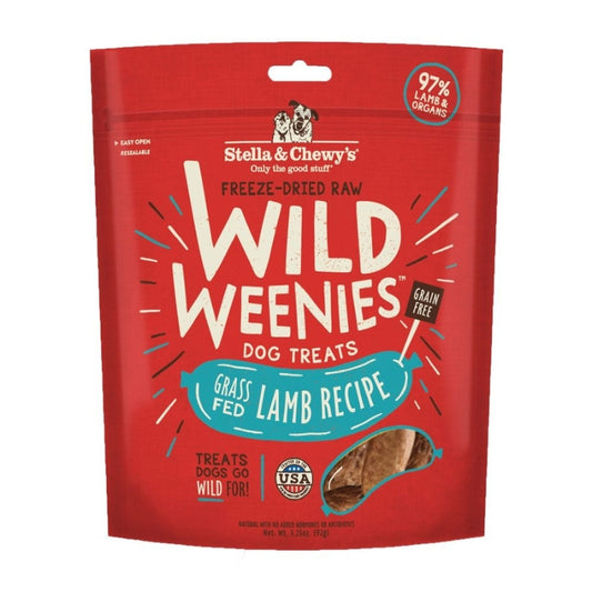 Stella & Chewy's Wild Weenies Lamb Recipe Grain-Free Freeze-Dried Dog Treats 3.25 oz