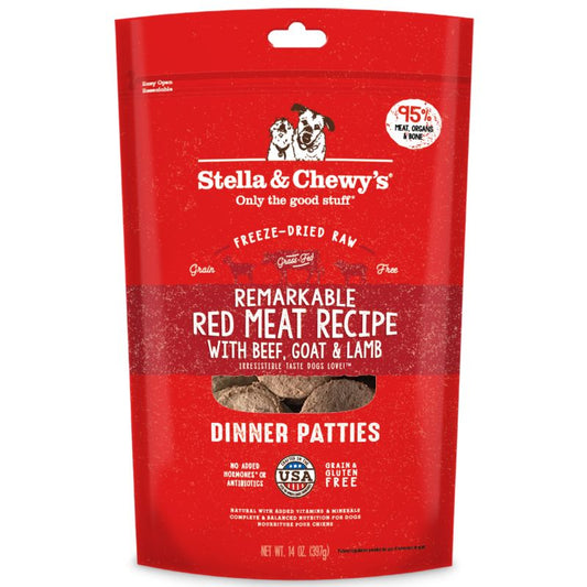 Stella & Chewy's Remarkable Red Meat Dinner Patties Grain-Free Freeze-Dried Raw Dog Food [2 Size]