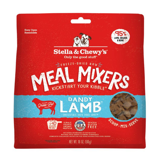 Stella & Chewy's Meal Mixers Dandy Lamb Grain-Free Freeze-Dried Raw Dog Food - 18 oz