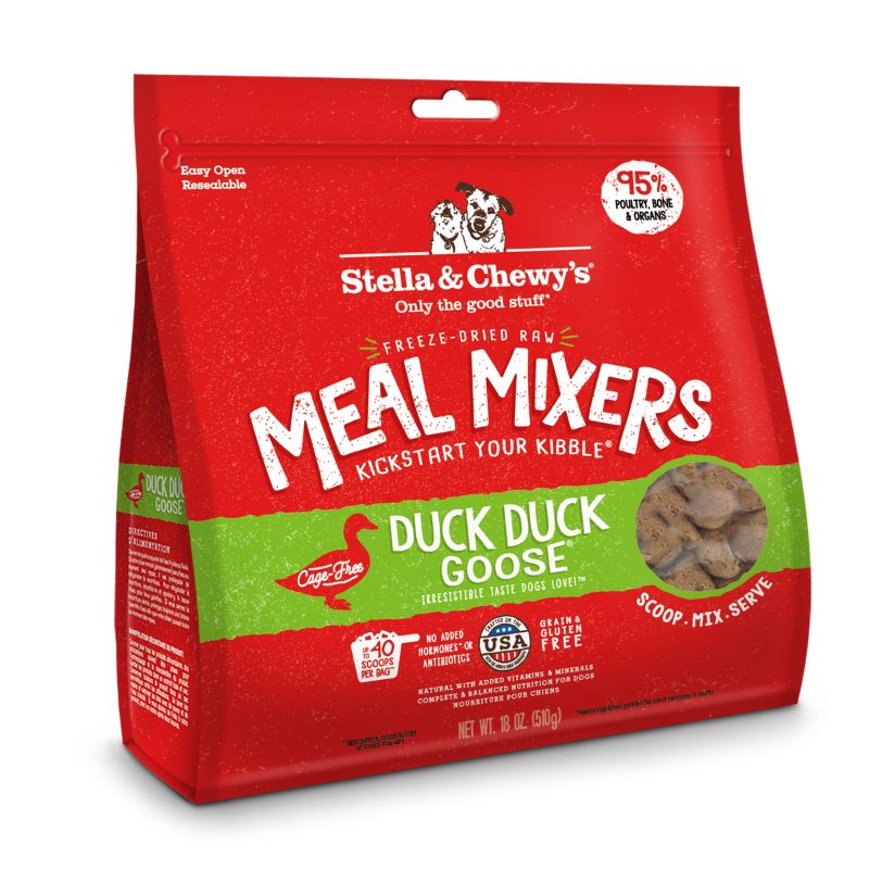 Stella & Chewy's Meal Mixers Duck Duck Goose Grain-Free Freeze-Dried Raw Dog Food - 18 oz