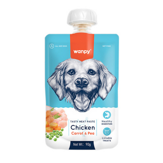 Wanpy Tasty Meat Paste Chicken Carrot & Pea For Dogs - 90g