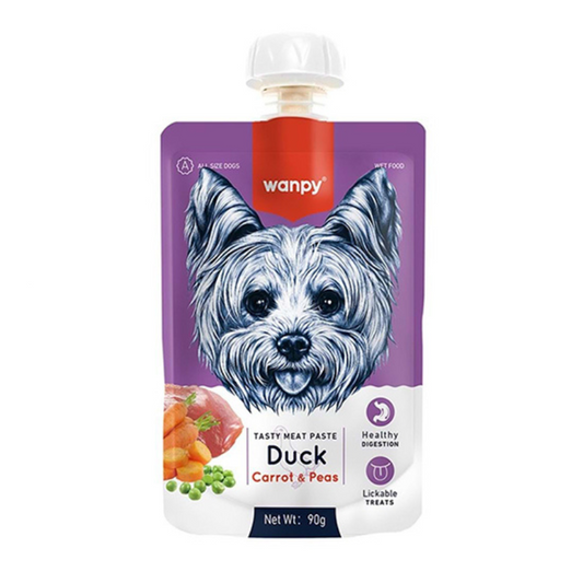 Wanpy Tasty Meat Paste Duck Carrot & Pea For Dogs - 90g