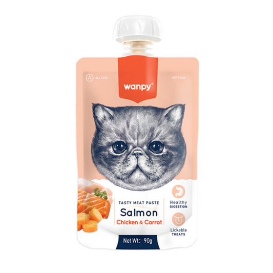 Wanpy Tasty Meat Paste Salmon Chicken & Carrot For Cats - 90g