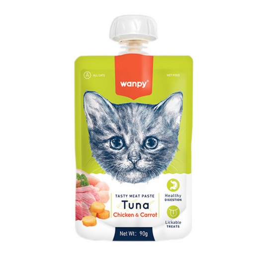 Wanpy Tasty Meat Paste Tuna Chicken & Carrot For Cats - 90g