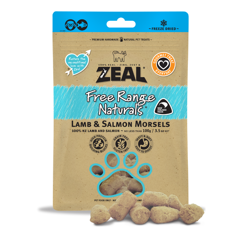 Zeal Freeze Dried Lamb & Salmon Morsels Cat & Dog Treats - 100g