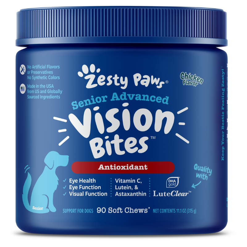 Zesty Paws Senior Advanced Vision Bites Chicken Flavor Dog Supplement Chews - 90ct