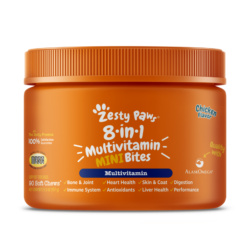 Zesty Paws 8-in-1 Mini Bites Chicken Flavor Dog Supplement Chews - 90ct