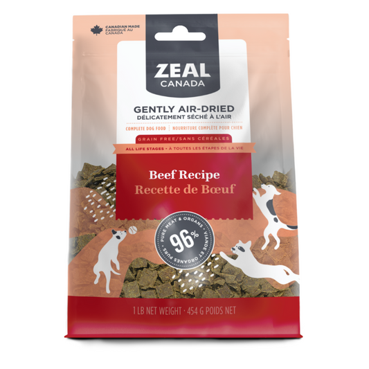 Zeal Canada Gently Air-Dried Beef Recipe Dry Dog Food 454g
