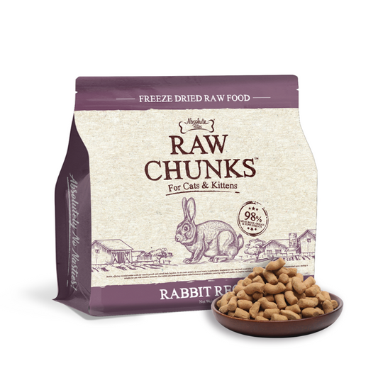 Absolute Bites Raw Chunks Freeze Dried Raw Food for Cats & Kittens - Rabbit Recipe