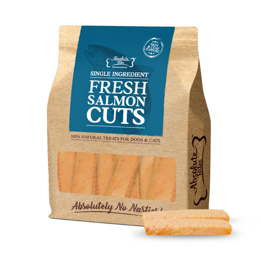 Absolute Bites Single Ingredient Fresh Cuts Treat for Cats & Dogs - Salmon Cuts (12pcs)